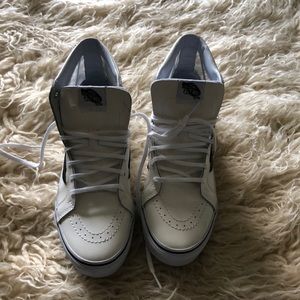 Vans high top mesh white sneakers